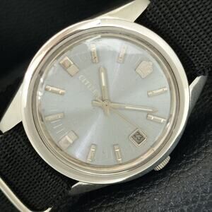 Vintage 1986 Citizen Manual Mens Silver Watch W/daydate & Silver accents